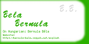 bela bernula business card